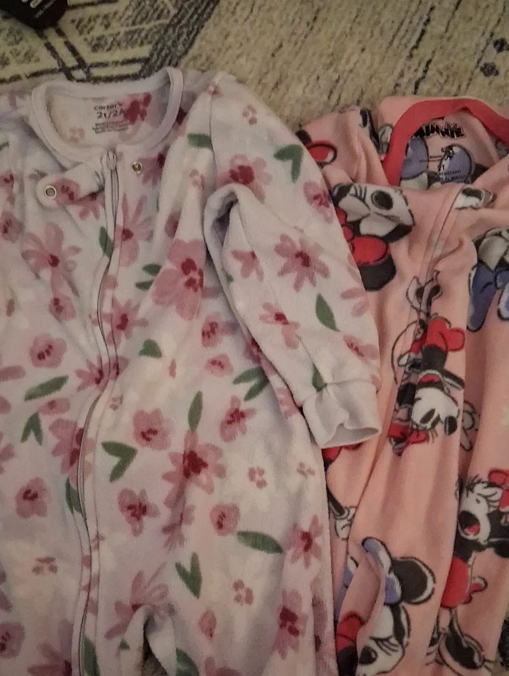 Carter's Pink Floral & Minnie Fleece Zip Sleep Sacks